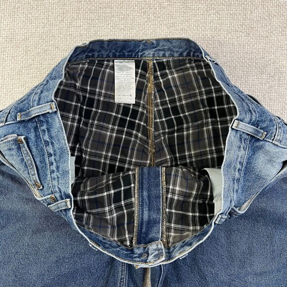 Carhartt Jeans Flannel Lined Men's 44x29 (Tag 46x30) Relaxed Fit B17-DST Blue - Picture 6 of 13